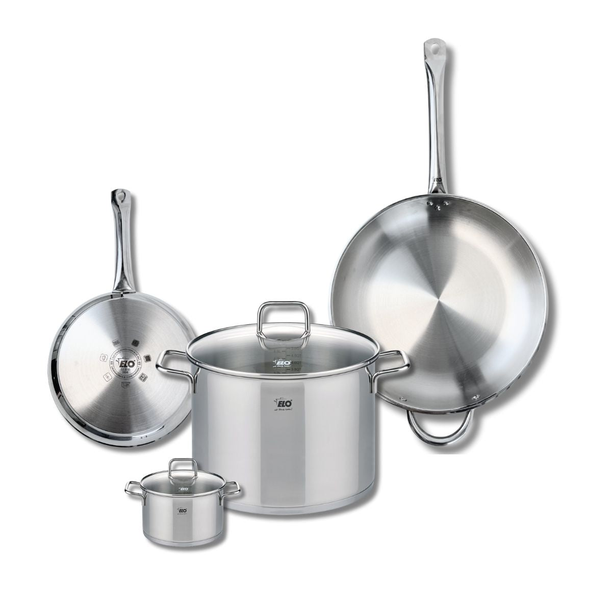 Ensemble de 2 Poêles de cuisson 24 et 32 cm et 2 faitouts 12 et 26 cm  Profi Citrin Elo - Mathon - 1