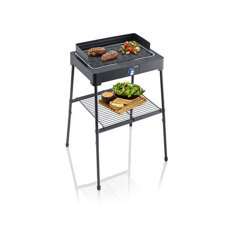 Barbecue Sur Pieds  Noir   2200 W  Th° 44,5x26cm Grille Fonte  Pare-ven   - 8568 Severin - Mathon - 1