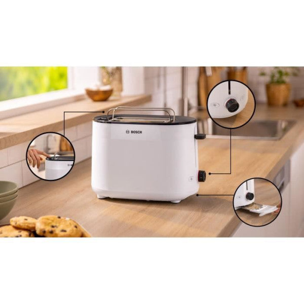 Grille Pain - Toaster Electrique  - Bosch - Tat2m121 Mymoment - Blanc Bosch - Mathon - 2