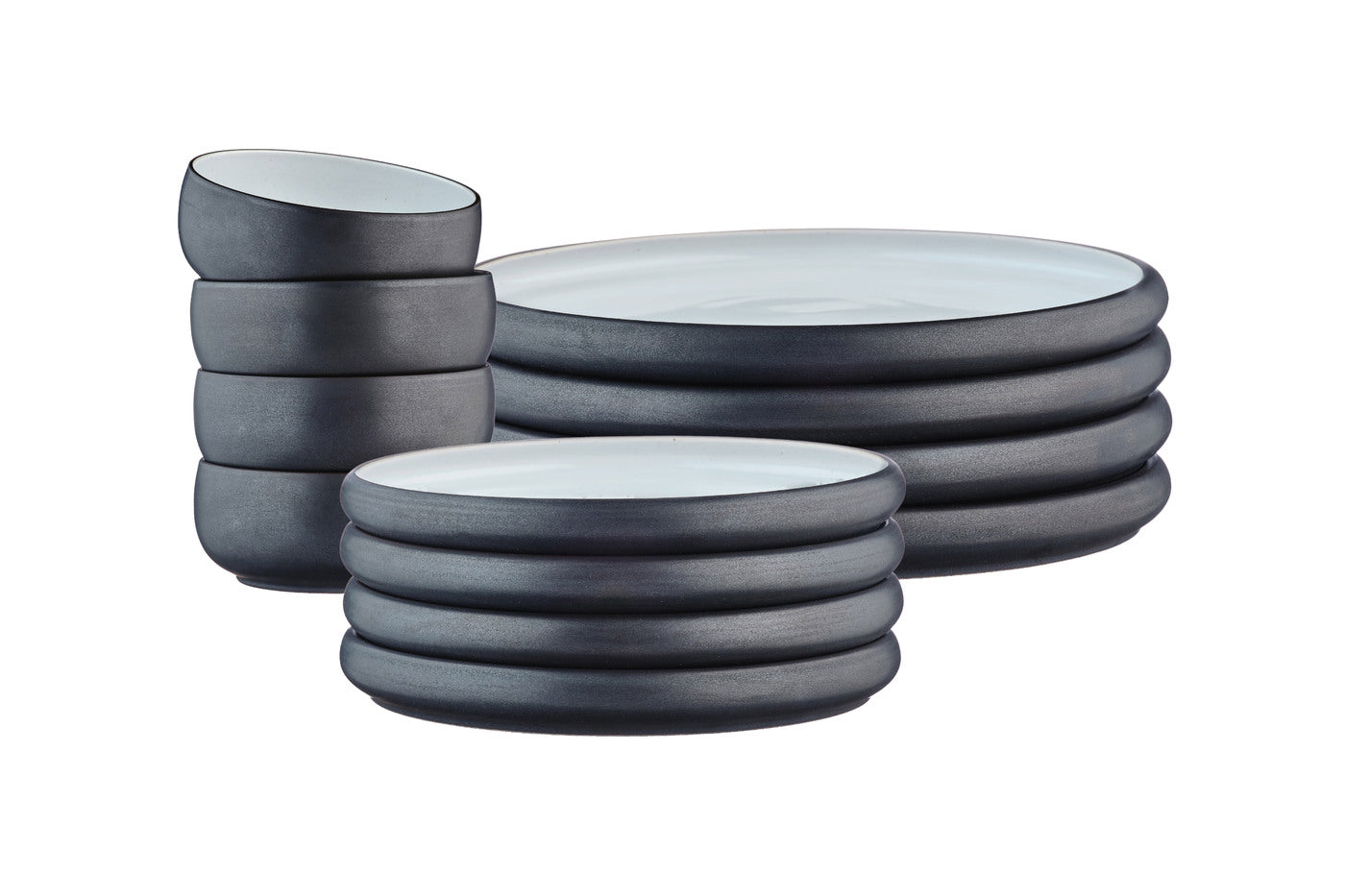 Lot de 12 set les essentiels en grès noir D Björn - Mathon - 3