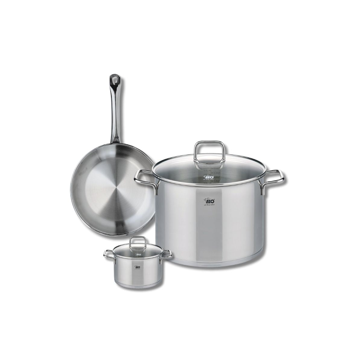 Ensemble de 1 Poêle de cuisson 24 cm et 2 faitouts 12 et 26 cm  Profi Citrin Elo - Mathon - 1