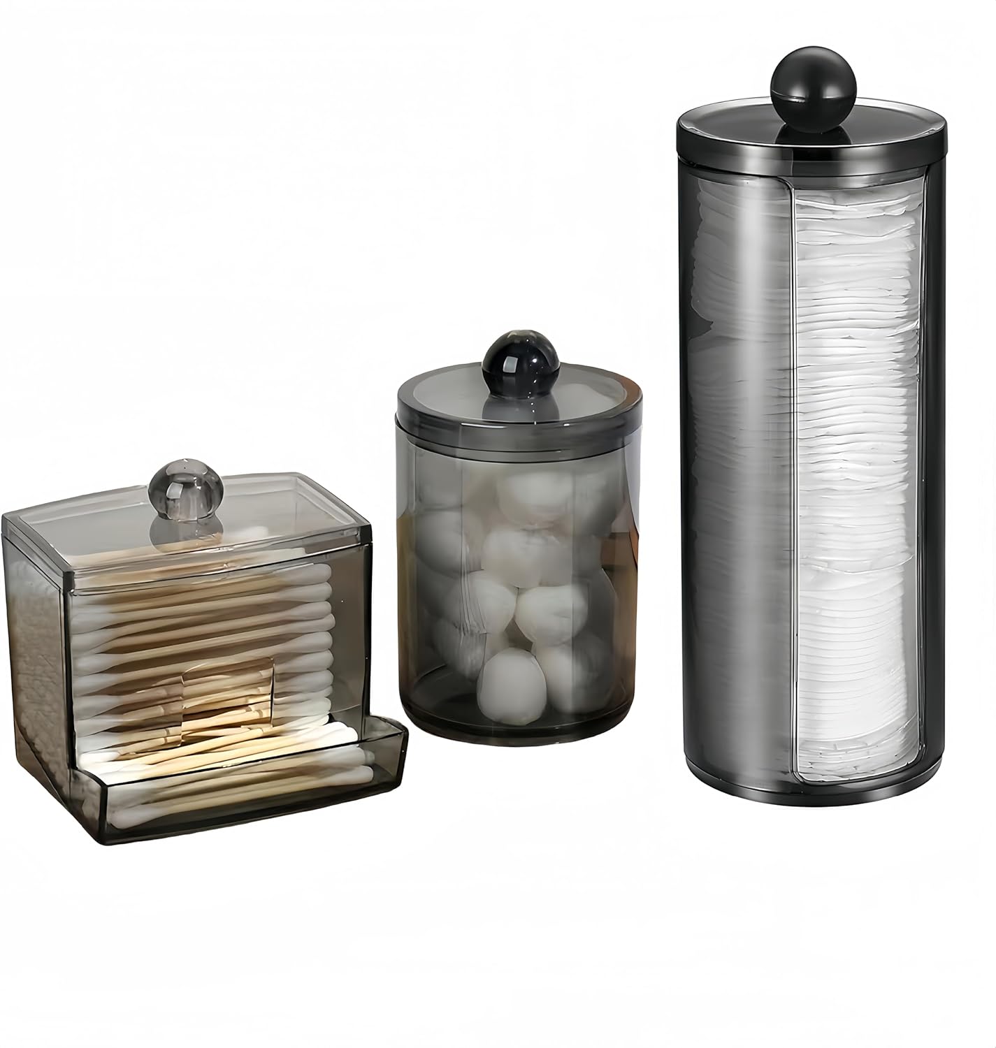 Lot de 2 Boîtes Coton Tige Transparentes en PET Vendos85 - Mathon