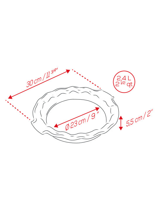 Appolia Plat Pie Dish 23 cm Ecru Peugeot - Mathon - 4