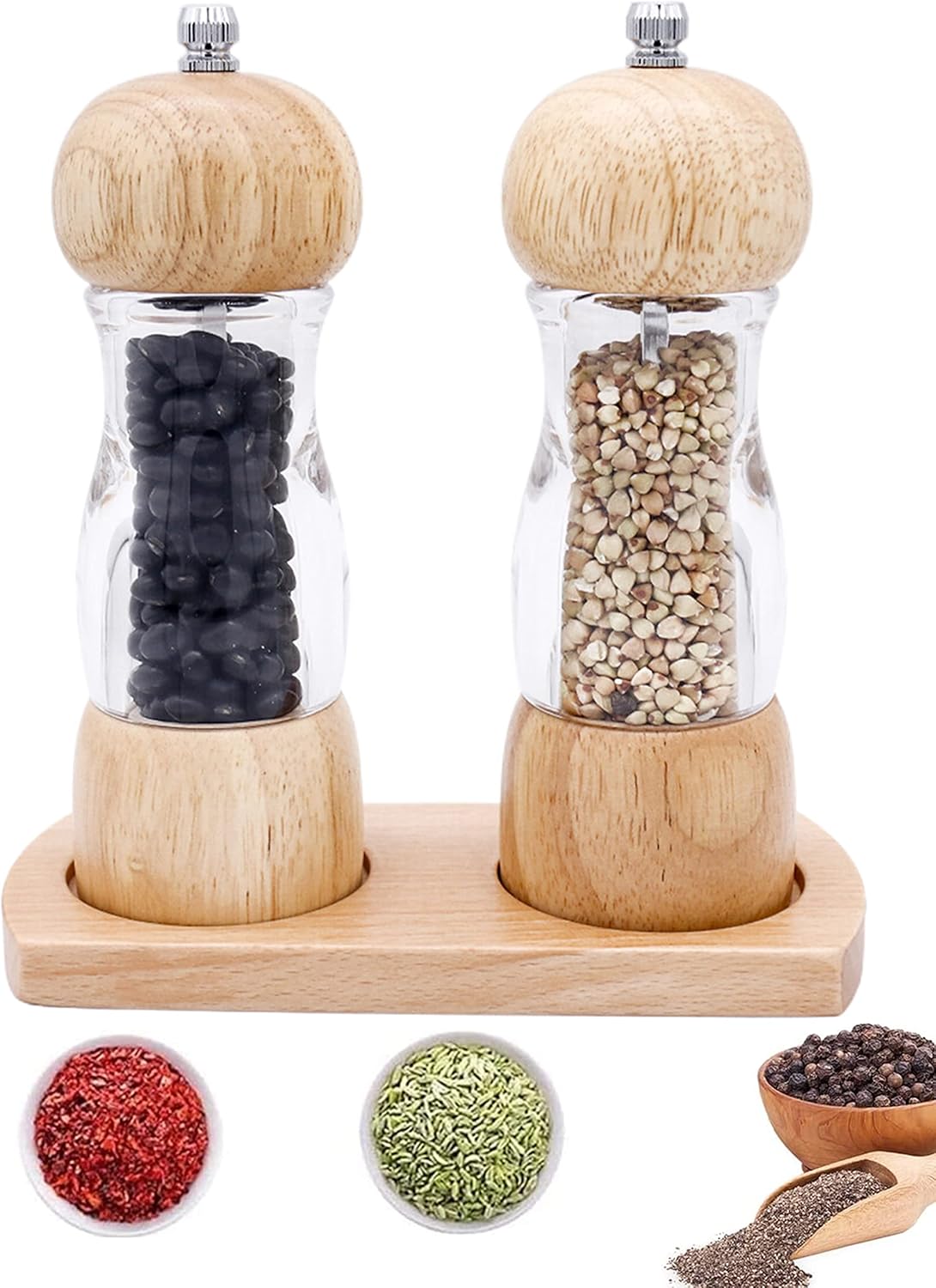 Lot de 2 Moulin à Sel et Poivre en Bois Vendos85 - Mathon