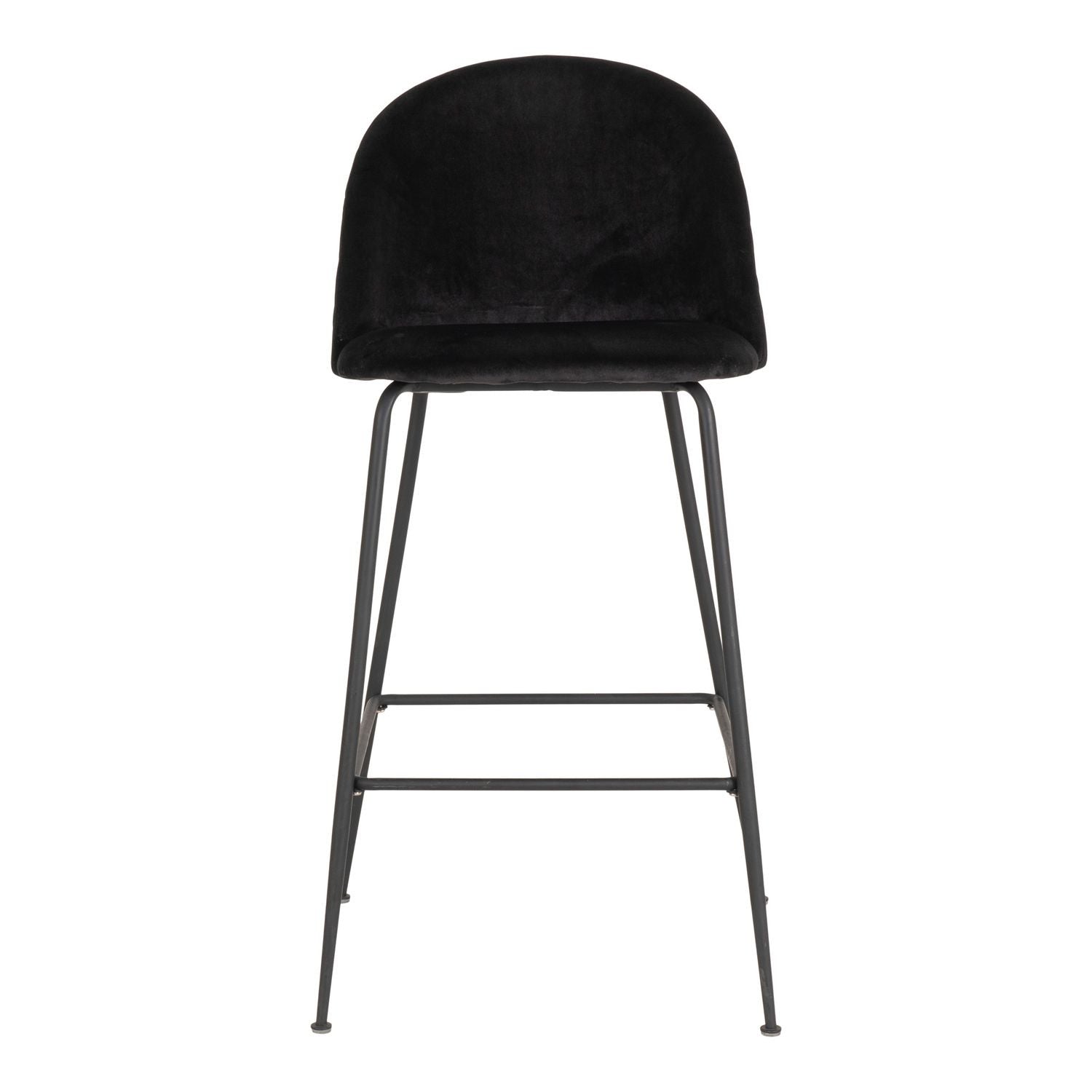 Chaise de bar en velours noir avec pieds noirs House Nordic - Mathon