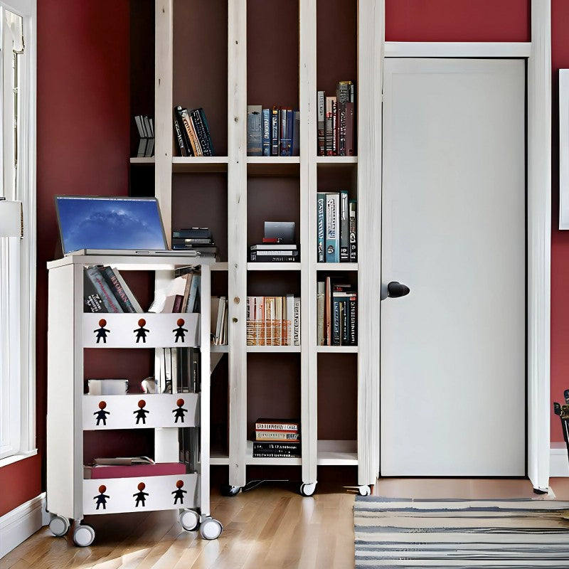 Chariot de rangement, étagère à roulettes, 83,50 x 43,5 x 30,5 cm., BALI, Acier Inoxydable Don Hierro - Mathon - 5