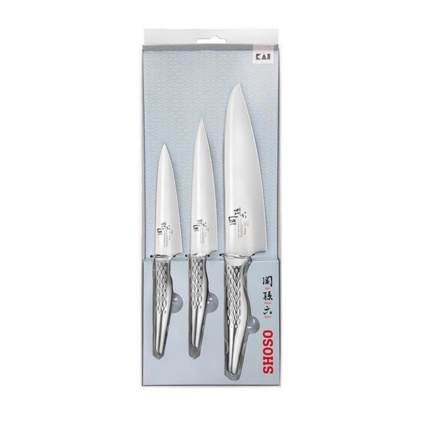 Set 3 couteaux  de cuisine SHOSO 12 15 18cm Kai - Mathon - 1