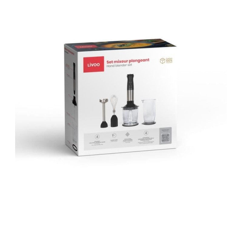 Set Mixeur Plongeant - Livoo - Dop246 - 800 W - 12 Vitesses - Noir Livoo - Mathon - 2