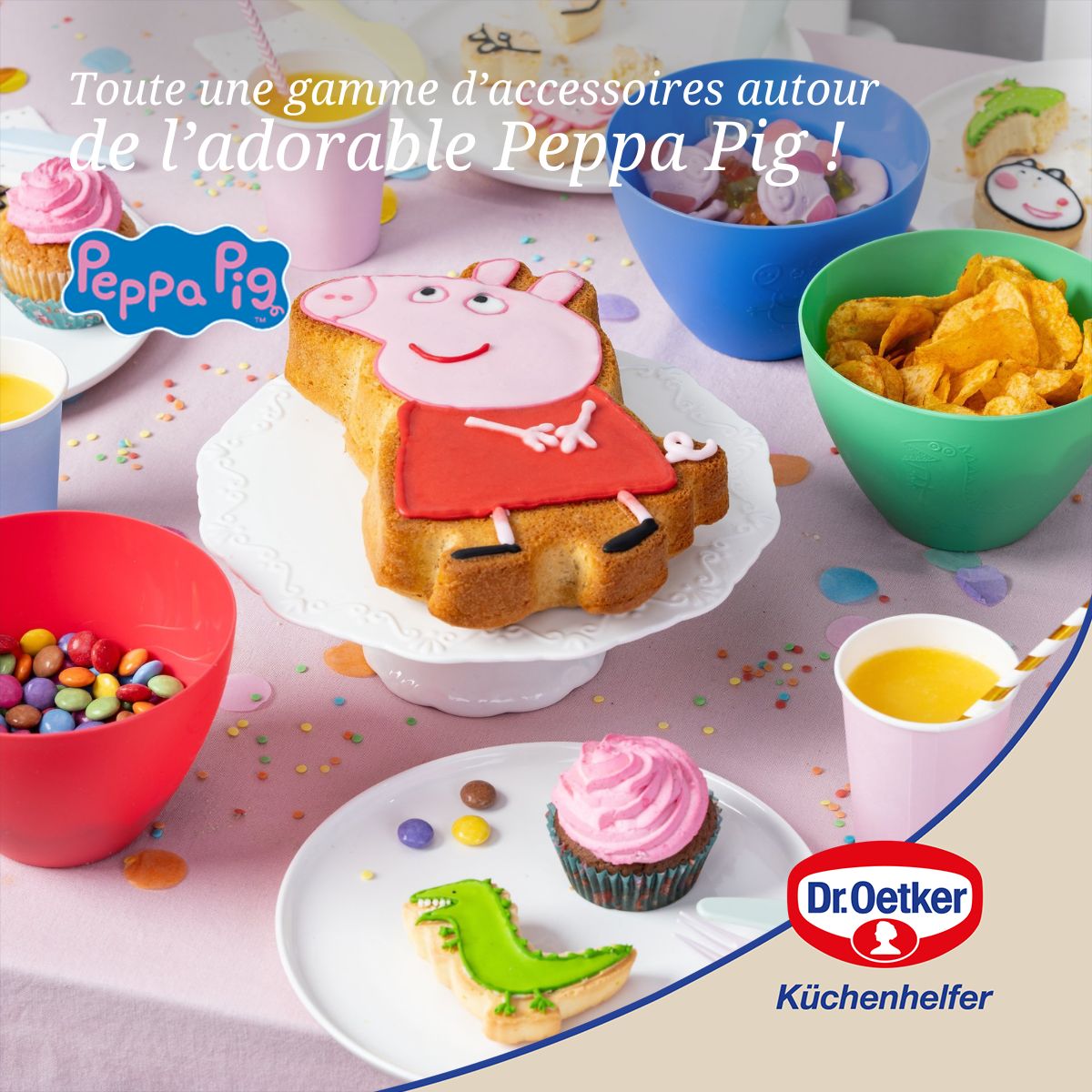 Ensemble de 5 emporte-pièces pour enfants Dr. Oetker Peppa Pig Dr. Oetker - Mathon - 4