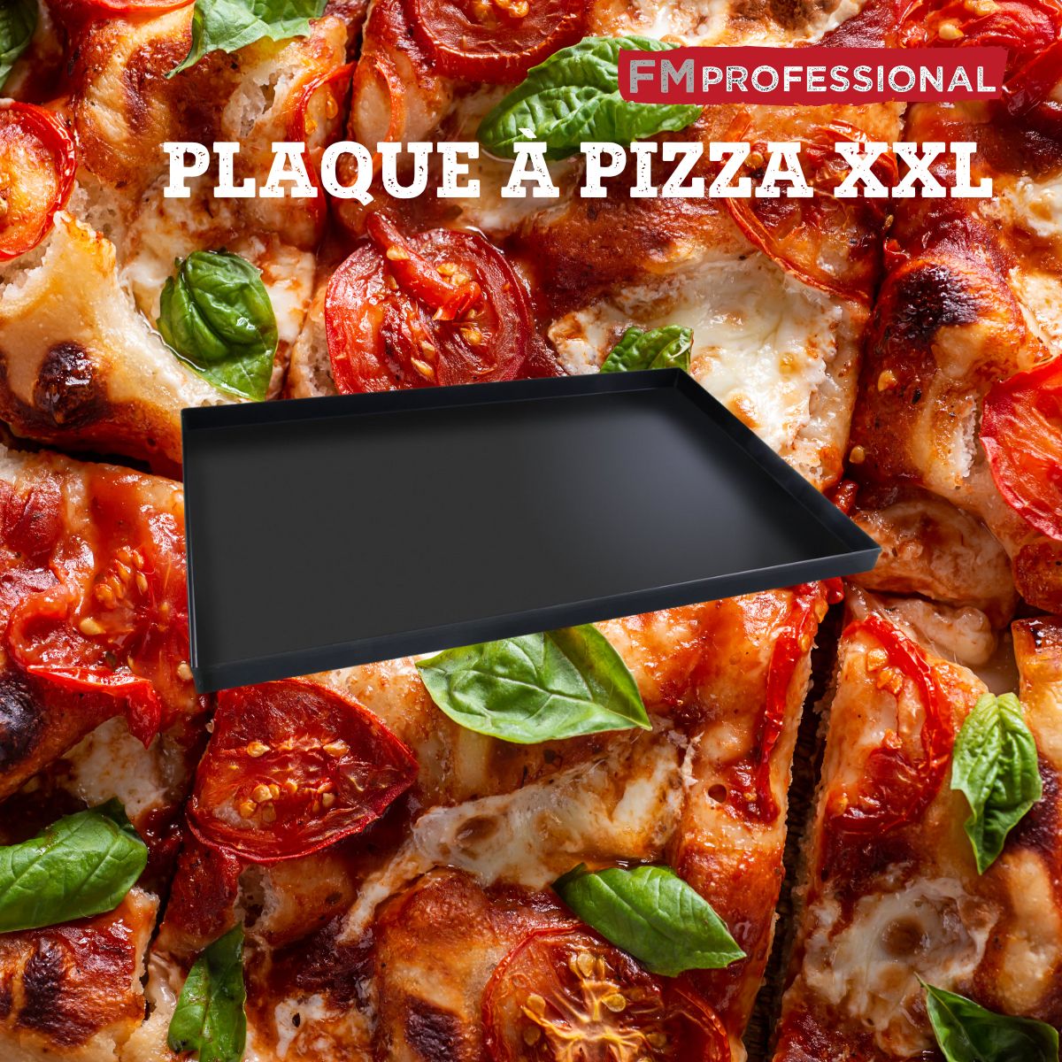 Plaque à pizza en acier inoxydable revêtu 60 x 40 cm FM Professional - Mathon - 2