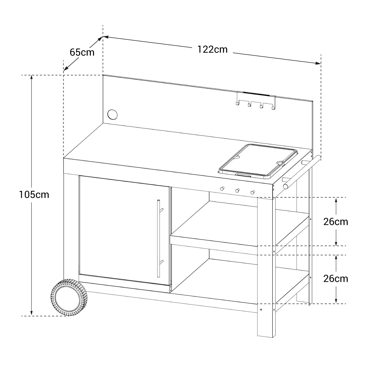 Desserte pour plancha NOVA XL Cook