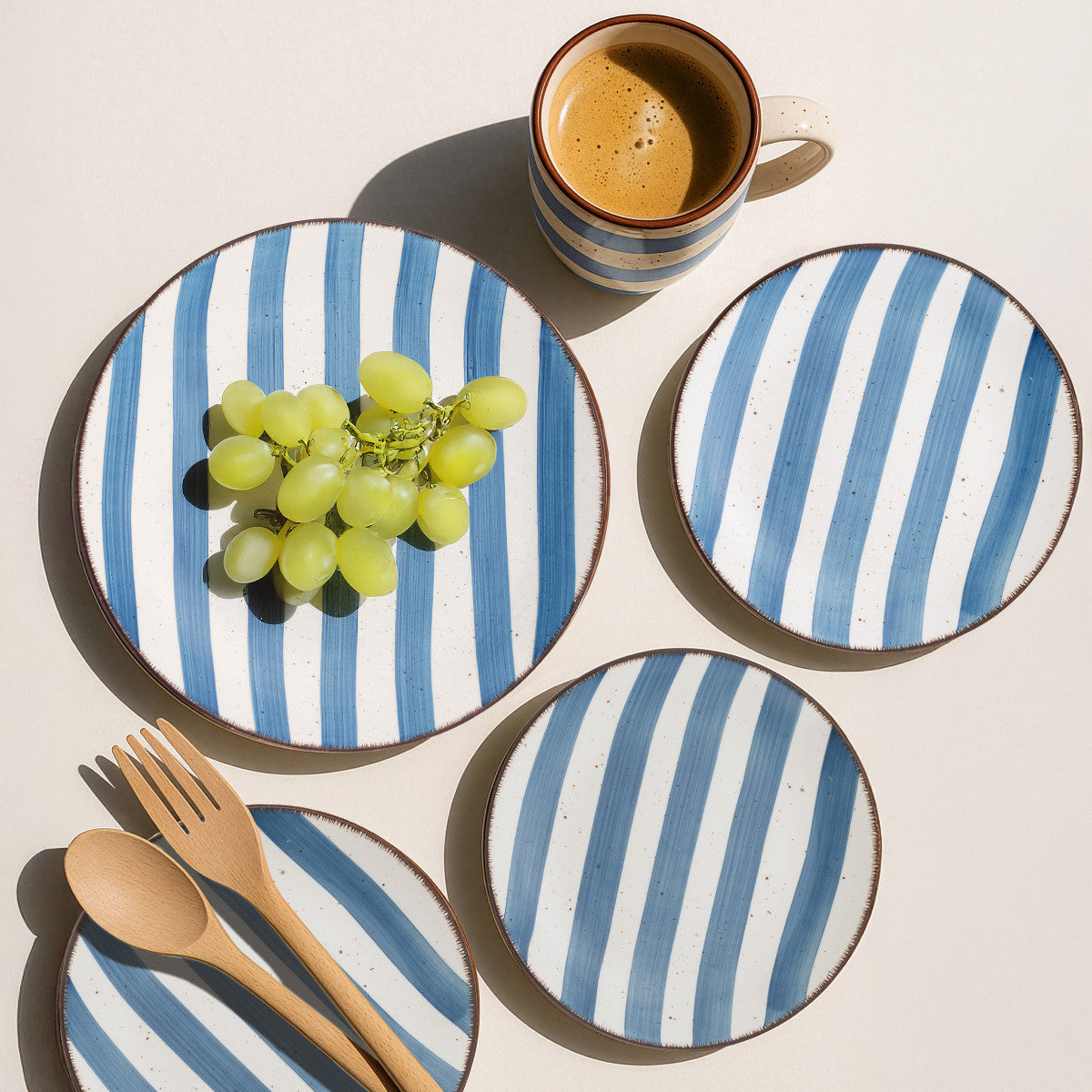 Rivage Bleu Persan - Assiette salade & pâtes 21 cm (lot de 6) Médard de Noblat - Mathon - 2