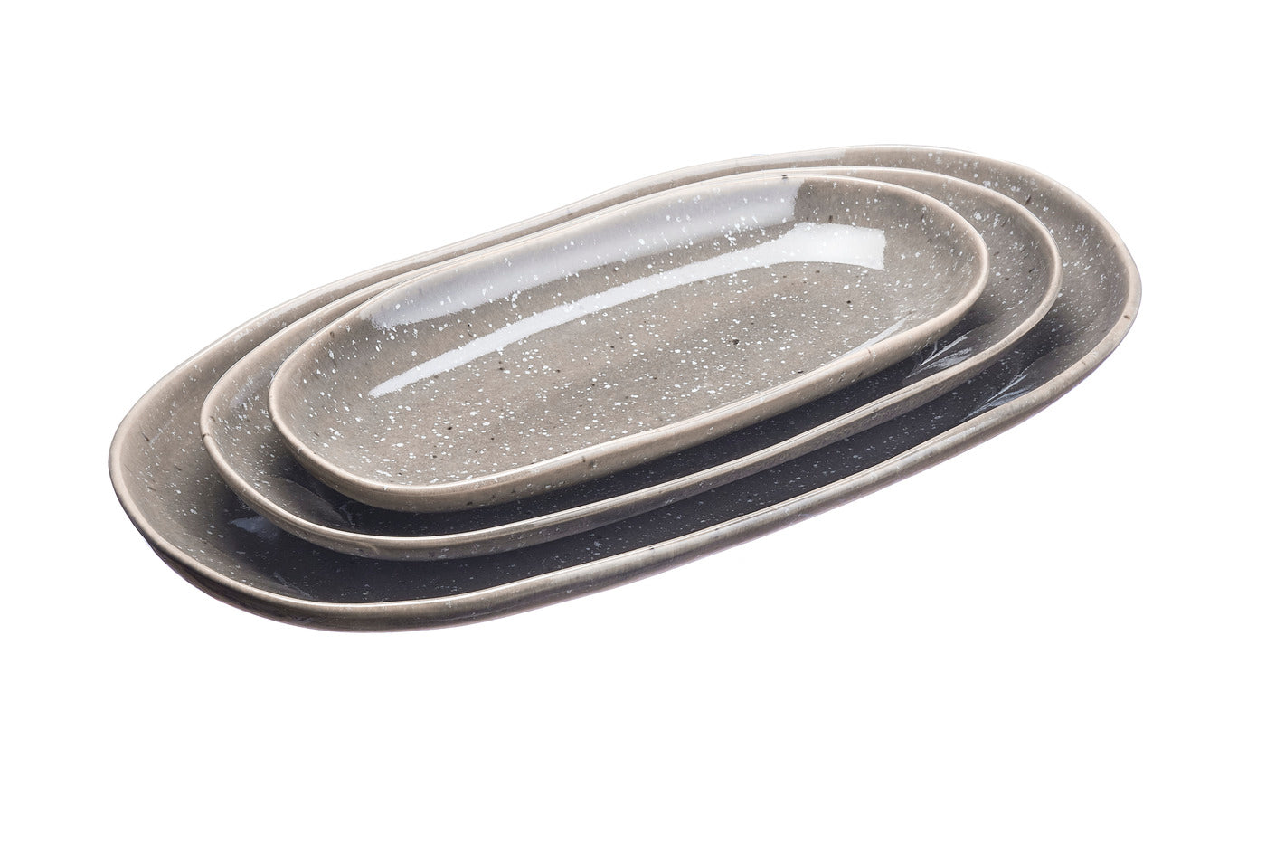 Lot de 3 plateaux en grès gris D Björn - Mathon - 3