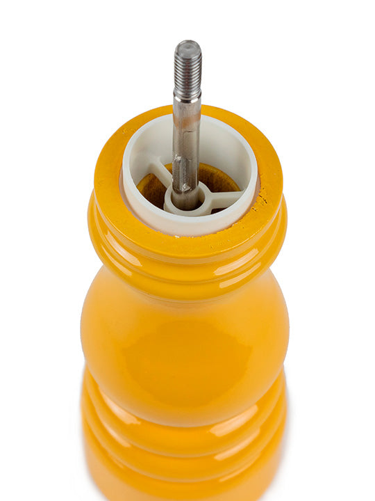 Paris Moulin à sel manuel en bois laqué, jaune safran, 18 cm - 7in. Peugeot - Mathon - 4