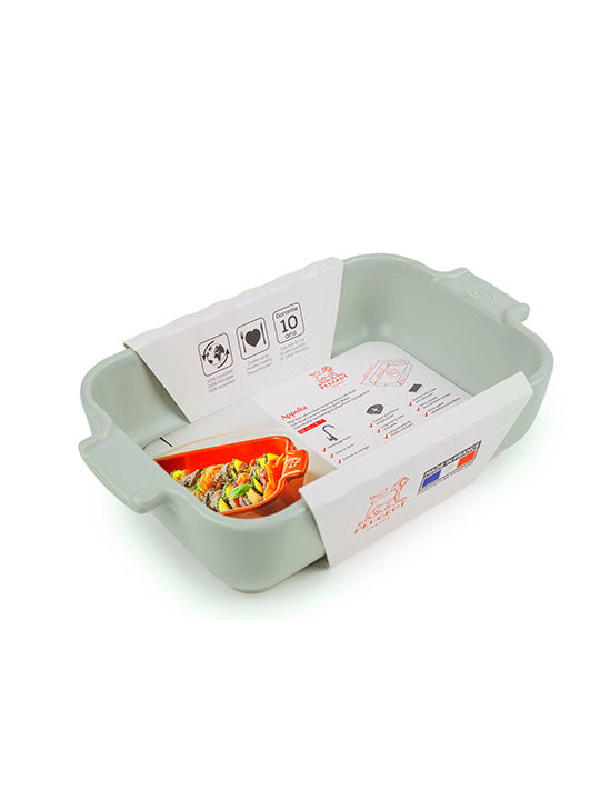 Appolia Plat Four Céramique Individuel Rectangle Vert Sauge 22 cm Peugeot - Mathon - 3