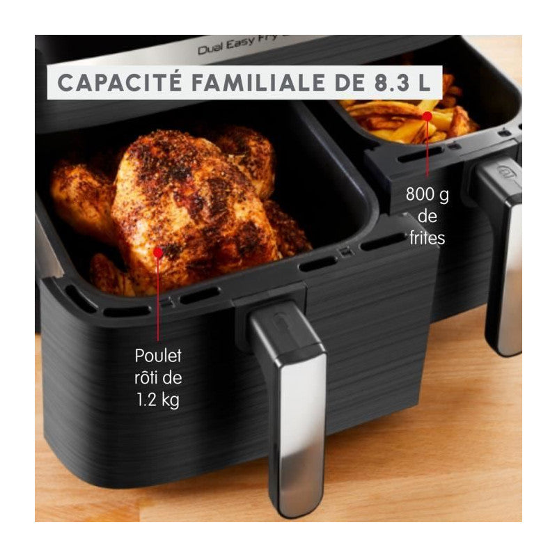 Friteuse Sans Huile- 8.3 l - 2 Tiroirs, Friteuse A Air Et Gril, 8 Programmes, Air Fryer, Dual Easy Fry&grill Ez905b20 Moulinex - Mathon - 2