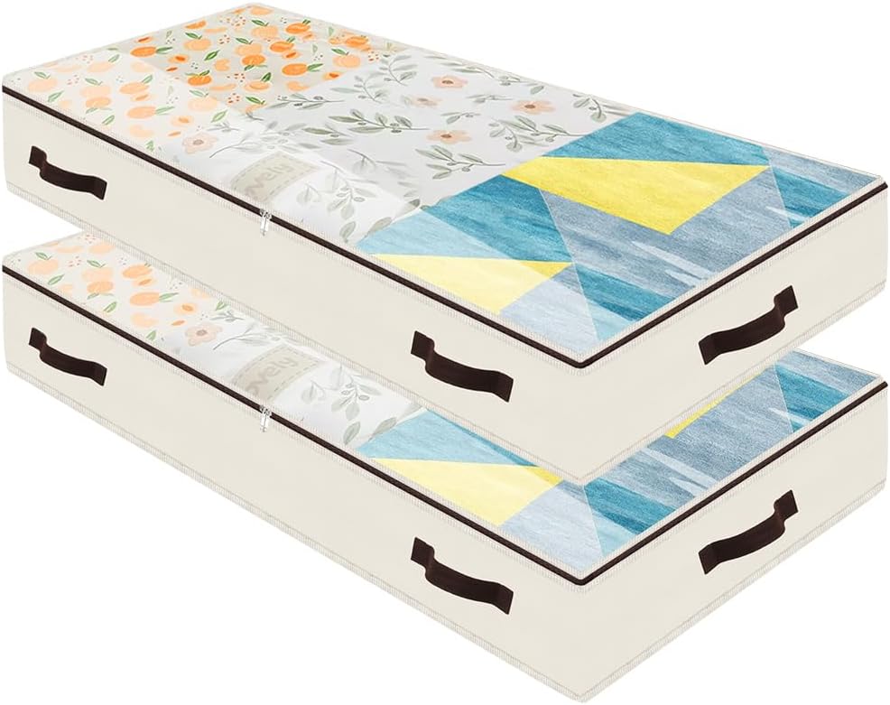 Set de 2 sacs de rangement pliables sous le lit Beige Vendos85 - Mathon