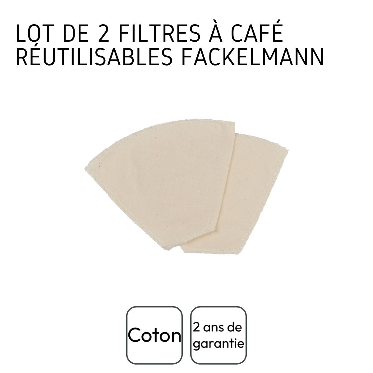 Lot de 2 filtres à café réemployables en coton Fackelmann - Mathon - 4