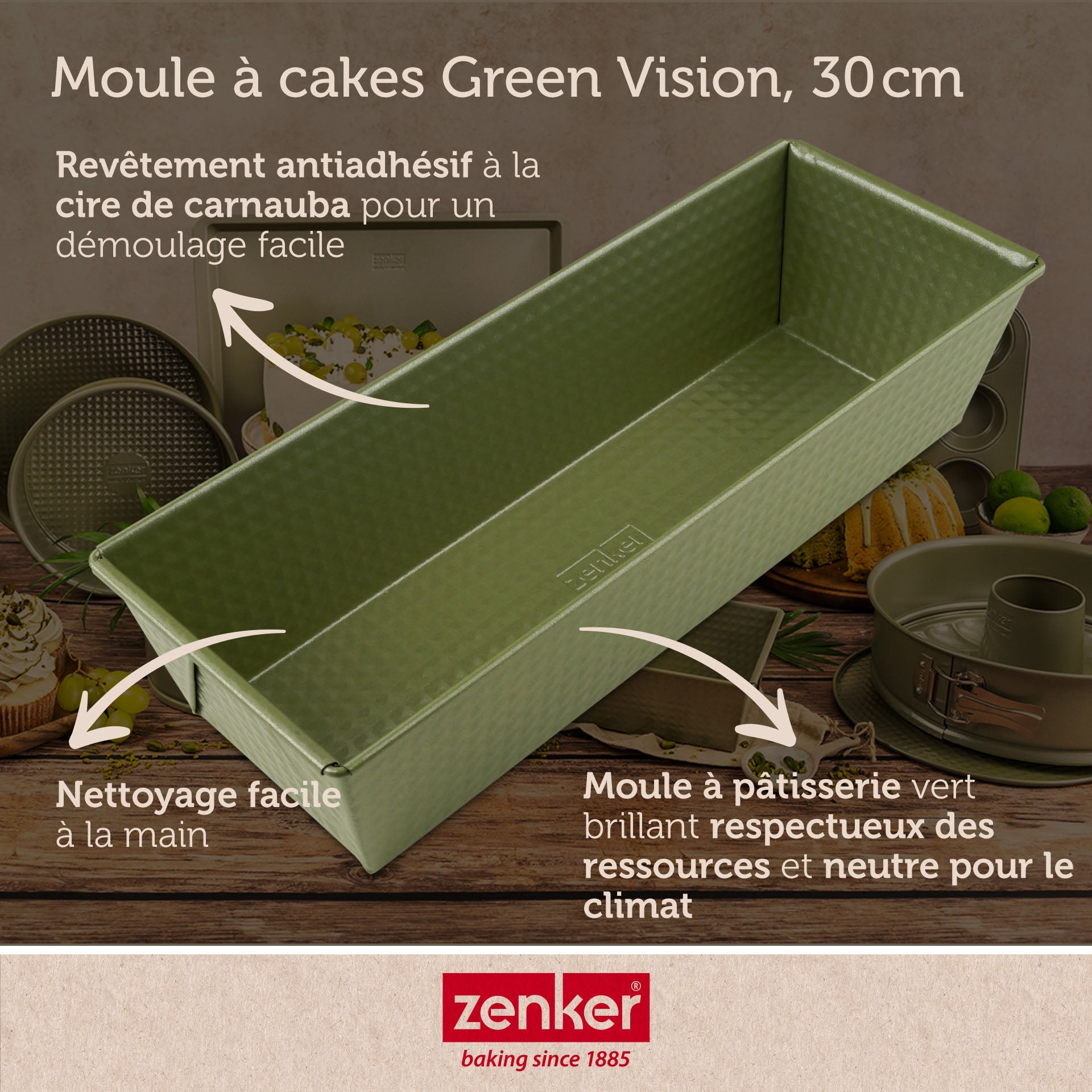 Moule à cake 30 cm Zenker Green Vision Zenker - Mathon - 3