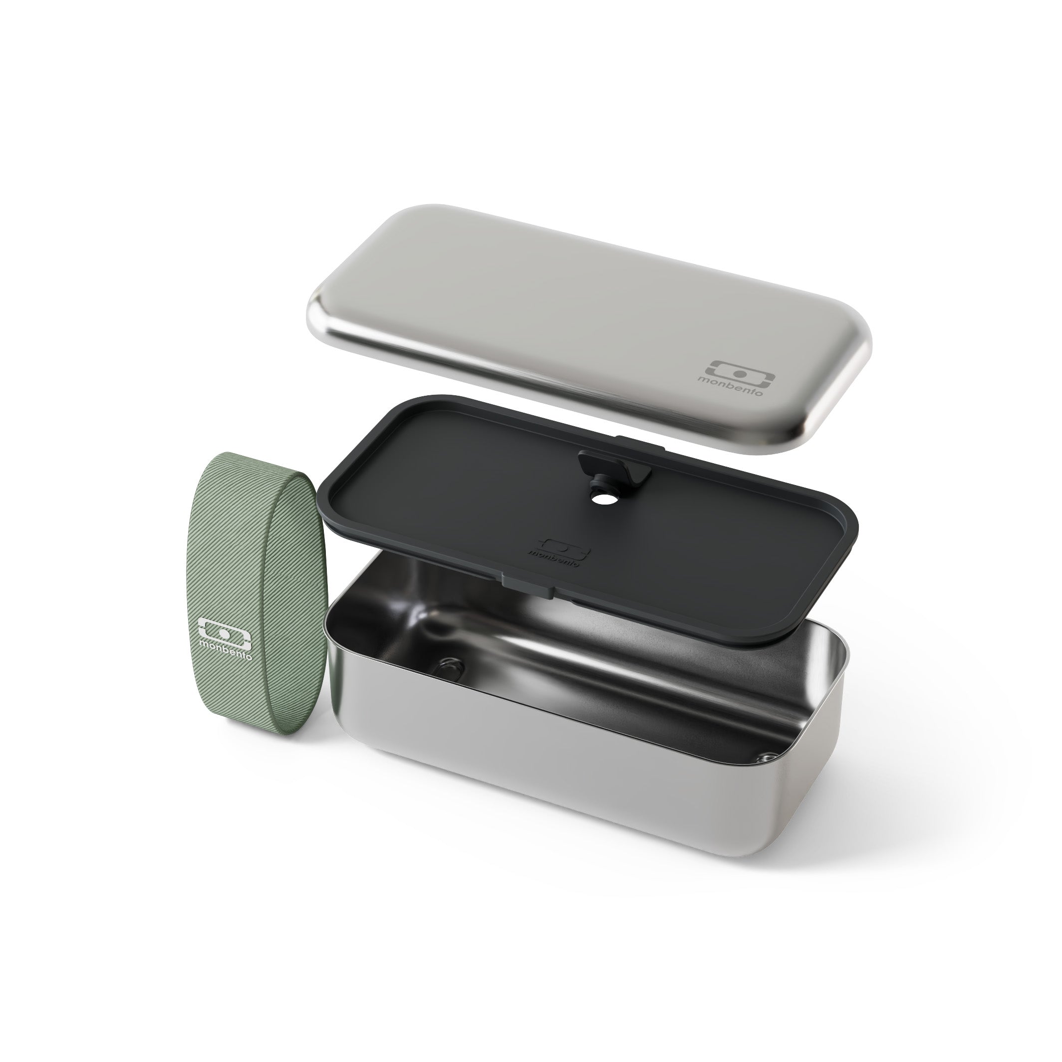 Lunch box en métal micro-ondable Sense Vert Natural 700ml Monbento - Mathon - 3