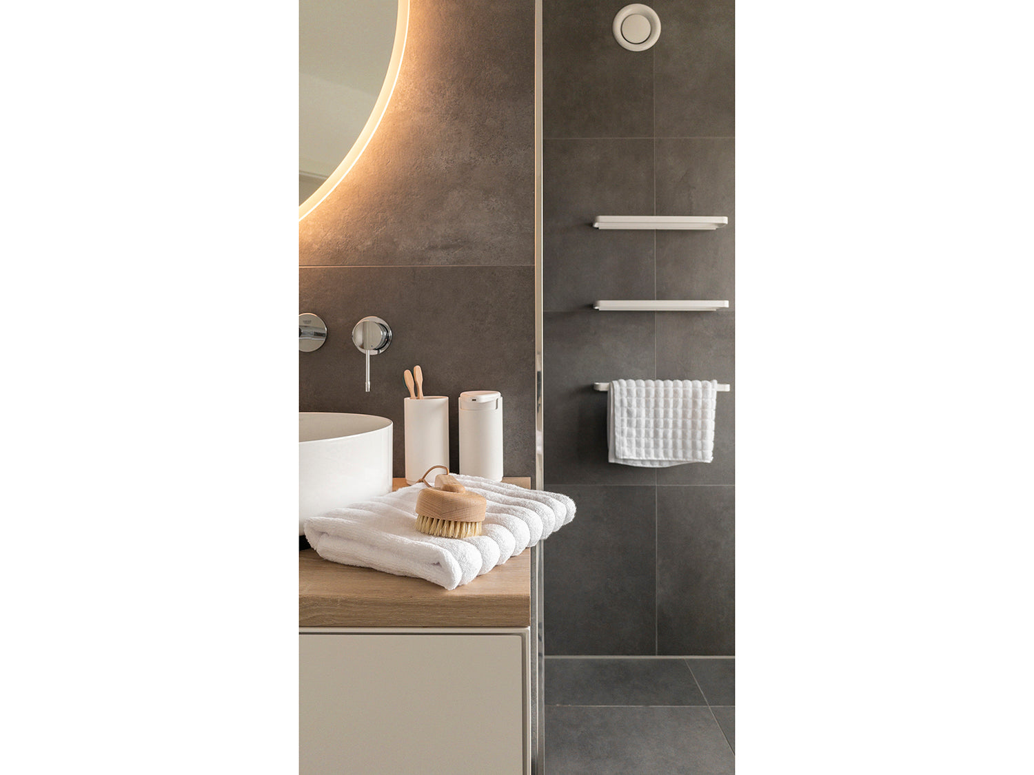 Porte-serviettes RIM en aluminium Blanc Zone Denmark - Mathon - 5