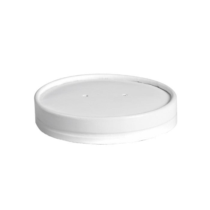 25Pcs - Couvercle plat blanc en carton kraft perforé pour la vapeur FirstPack - Mathon - 1