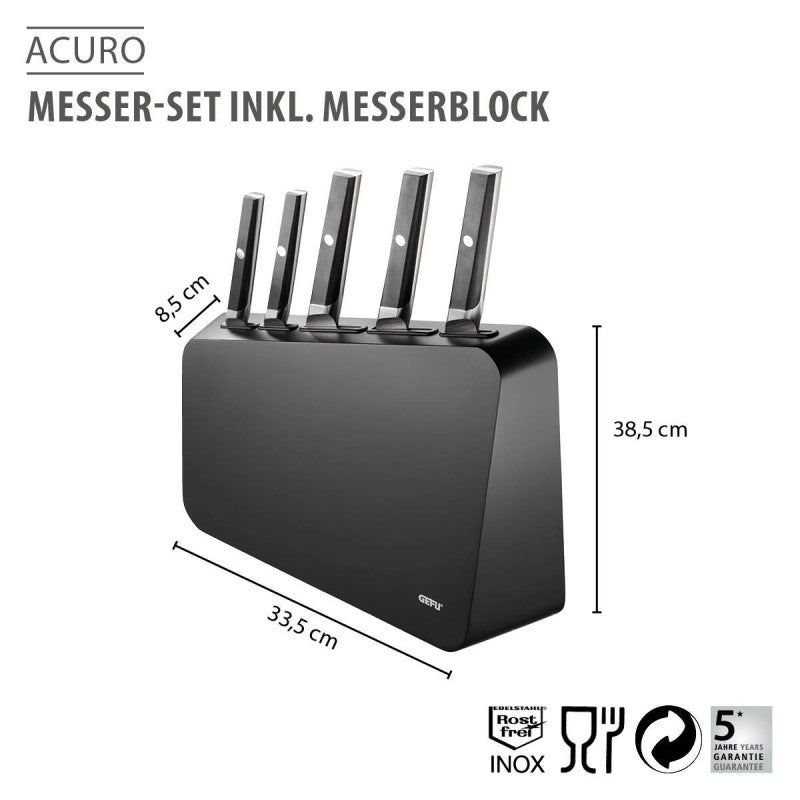 Jeu de couteaux, y compris bloc de couteaux ACURO, 6 pièces Gefu - Mathon - 2