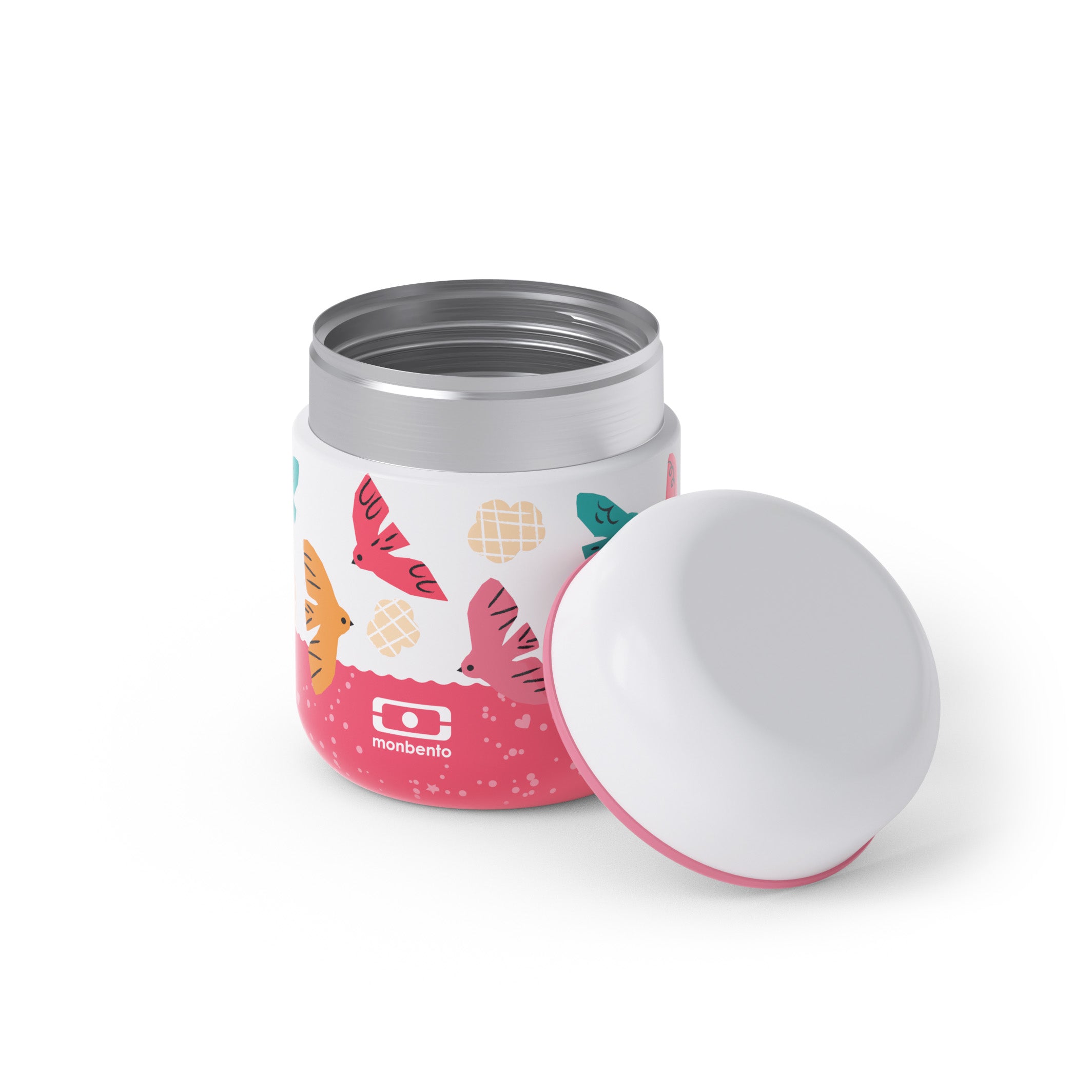 Lunch box isotherme Capsule 280ml rose Birds Monbento - Mathon - 2