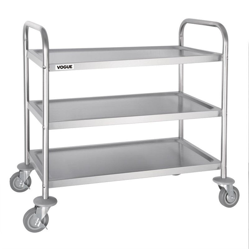 Chariot de Débarrassage Inox 3 Niveaux 855 x 810 x 455mm - Vogue - Mathon - 1
