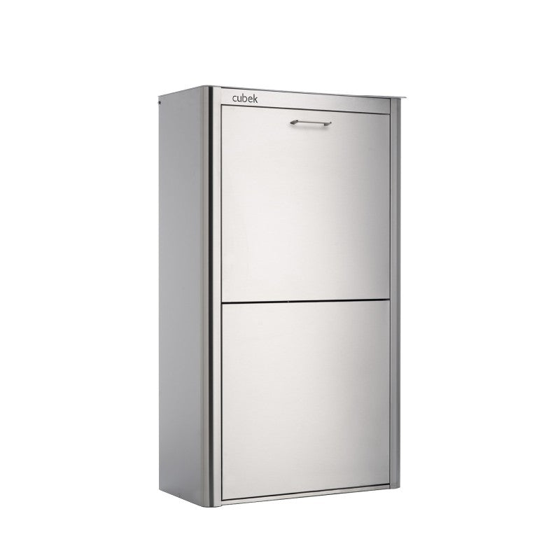 Poubelle de tri sélectif cubek en acier inoxydable. 4 compartiments de 20 litres Don Hierro - Mathon - 3