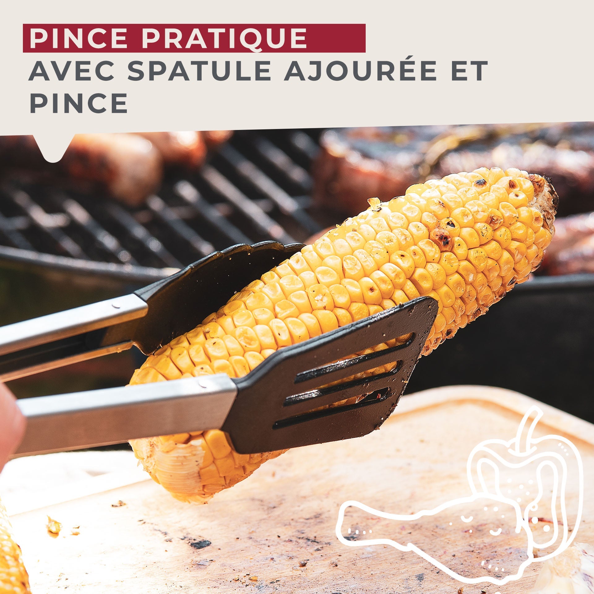 Pince de cuisine double embout 35 cm  Penderie Fackelmann - Mathon - 6