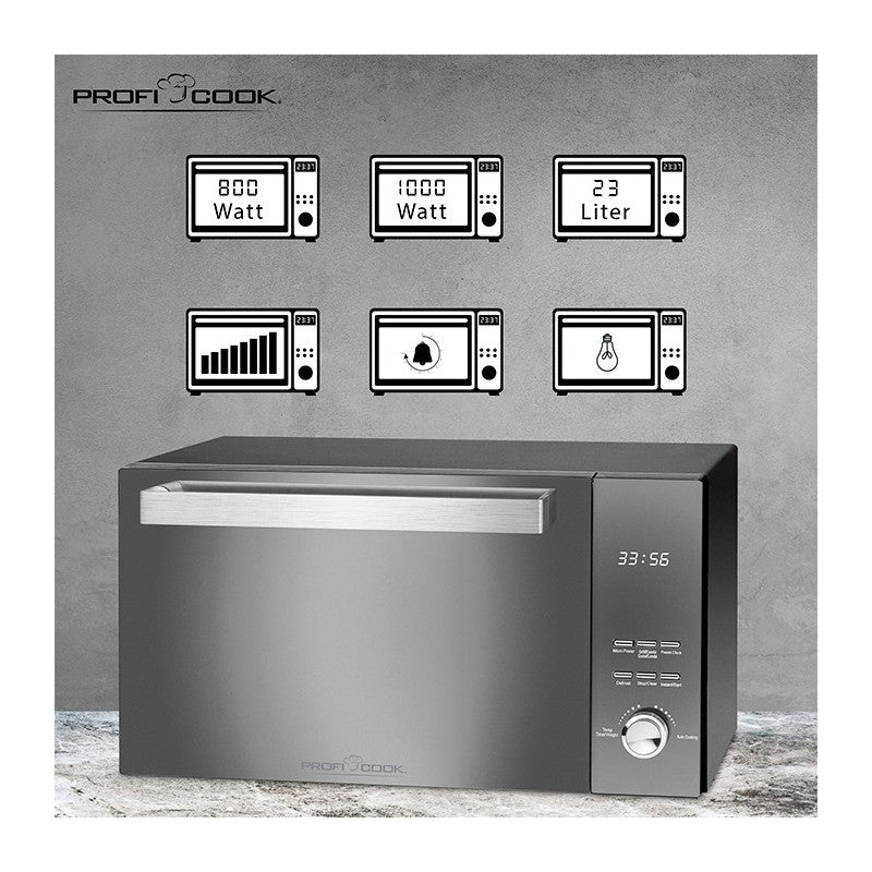 Micro-ondes avec gril 23L 1000W Proficook PC-MWG 1204 Noir Proficook - Mathon - 4