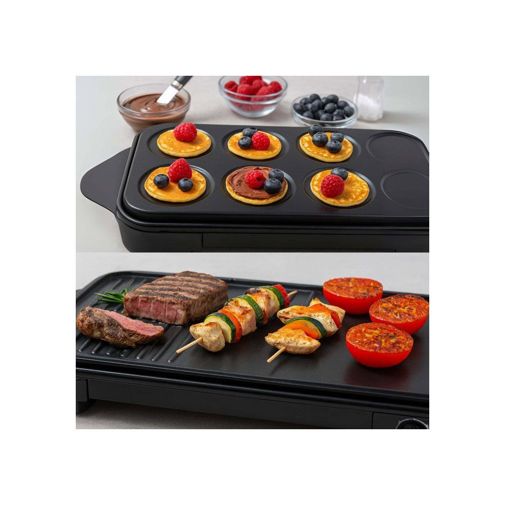 Appareil 2-en-1 Crepiere Et Plancha Grill - Livoo - Doc349n - 1500 W - 8 Mini Crepes ø 11,5 Cm - Sans Pfas - Noir Livoo - Mathon - 2