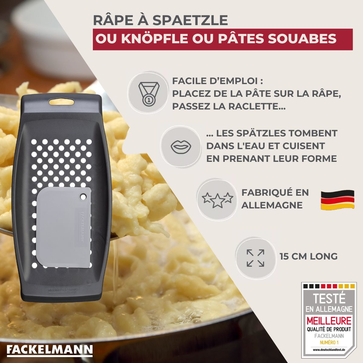 Râpe pour spaetzles 31 cm maison Fackelmann - Mathon - 3
