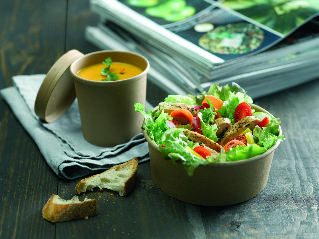 50Pcs - Saladier rond en carton kraft "Buckaty"   H68mm 750ml FirstPack - Mathon - 2