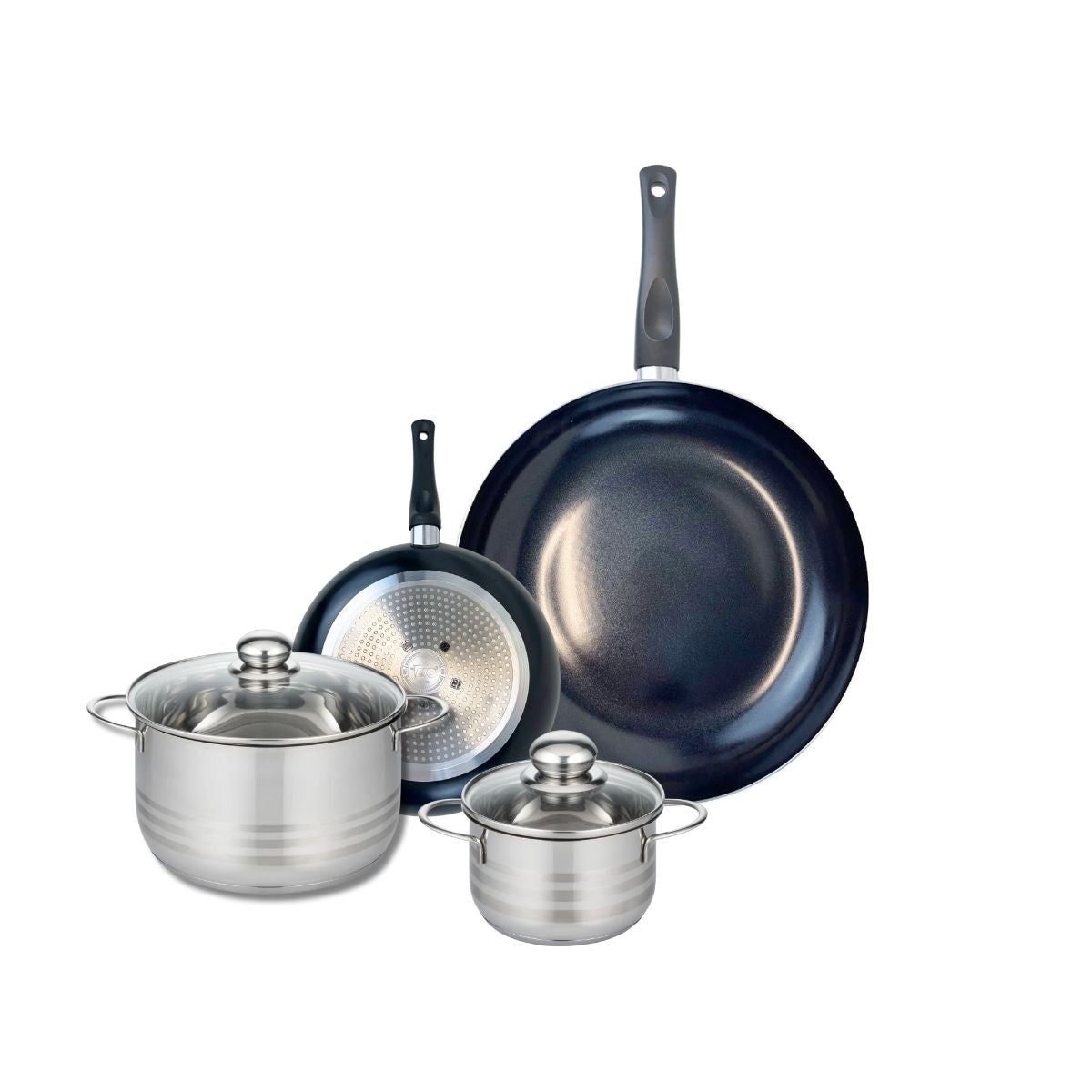 Ensemble de 2 Poêles de cuisson 20 et 32 cm et 2 faitouts 14 et 20 cm  Prima Brillant Elo - Mathon - 1