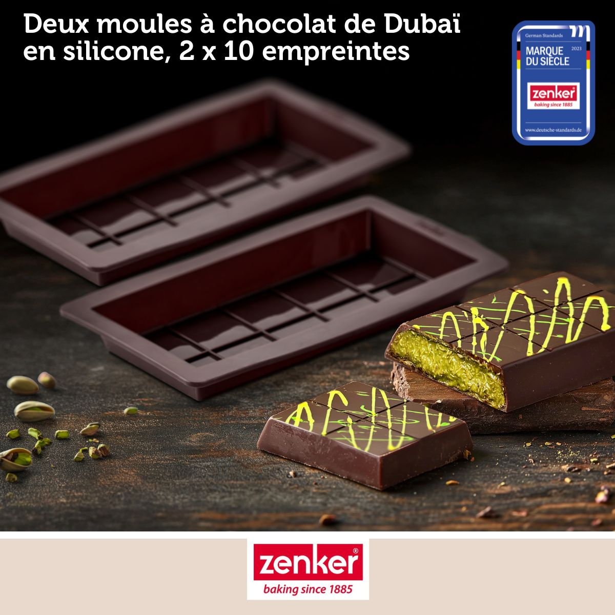 Deux moules à tablettes chocolat de Dubaï en silicone Zenker Special Creative Zenker - Mathon - 2