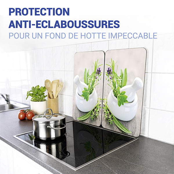 2 couvre-plaques protection motifs Jardin de fines herbes Wenko by Maximex - Mathon - 4