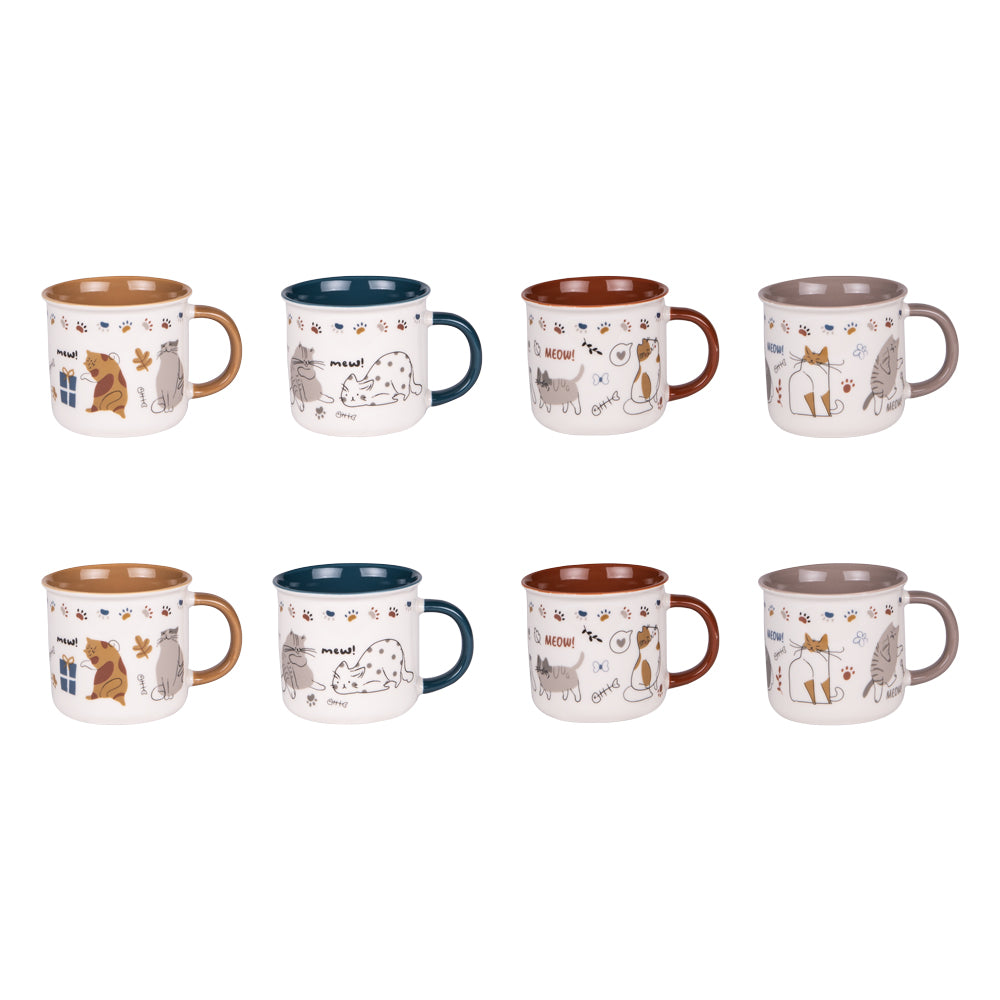 Coffret de 8 tasses Chat 11 cl Table passion - Mathon - 1
