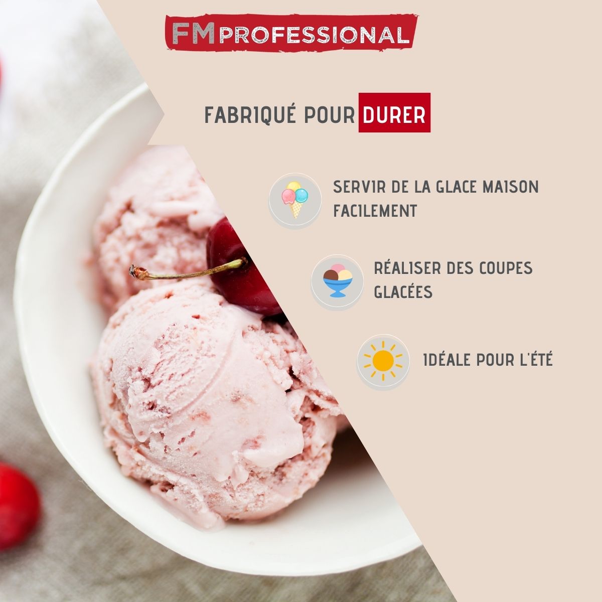 Cuillère à glace en inox  Divers FM Professional - Mathon - 2