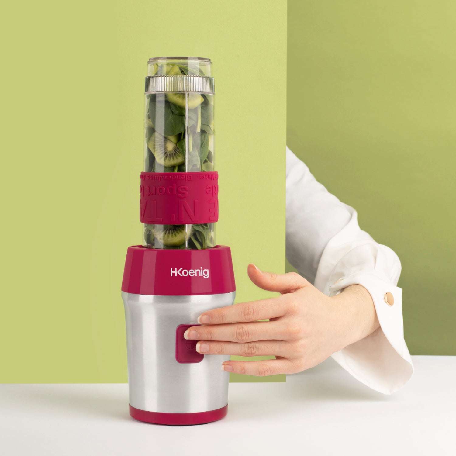 Mini Blender - H.koenig - Smoo10 - 300 W - 570 Ml - Framboise - 2 Gourdes Incluses HKOENIG - Mathon - 7