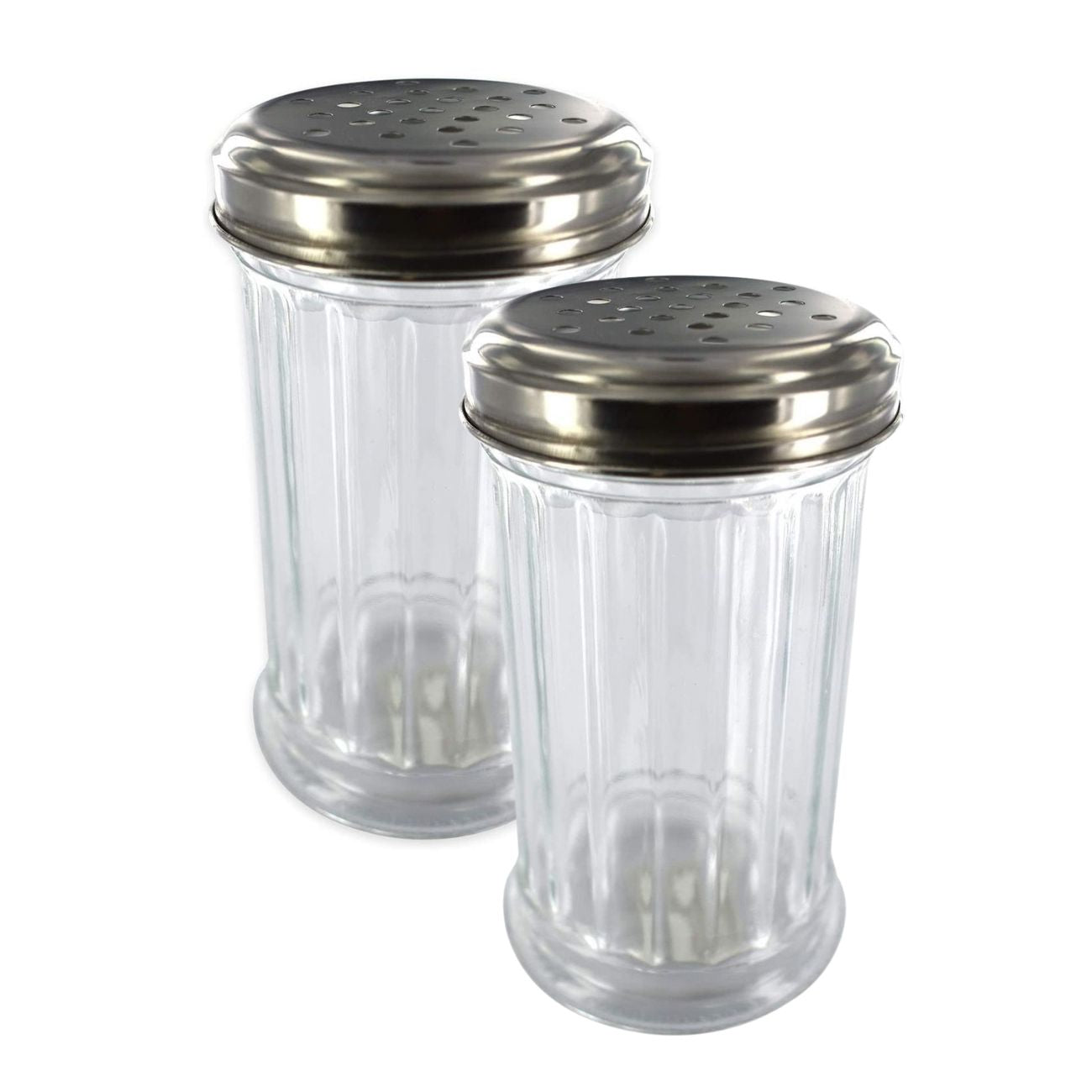 Ensemble de 2 Saupoudreuses à parmesan et sucre glace en verre 13 cm Fackelmann - Mathon - 1