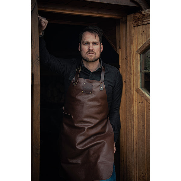 Tablier de cuisine artisanal cuir pleine fleur Buffalo Chocolat Witloft - Mathon - 3