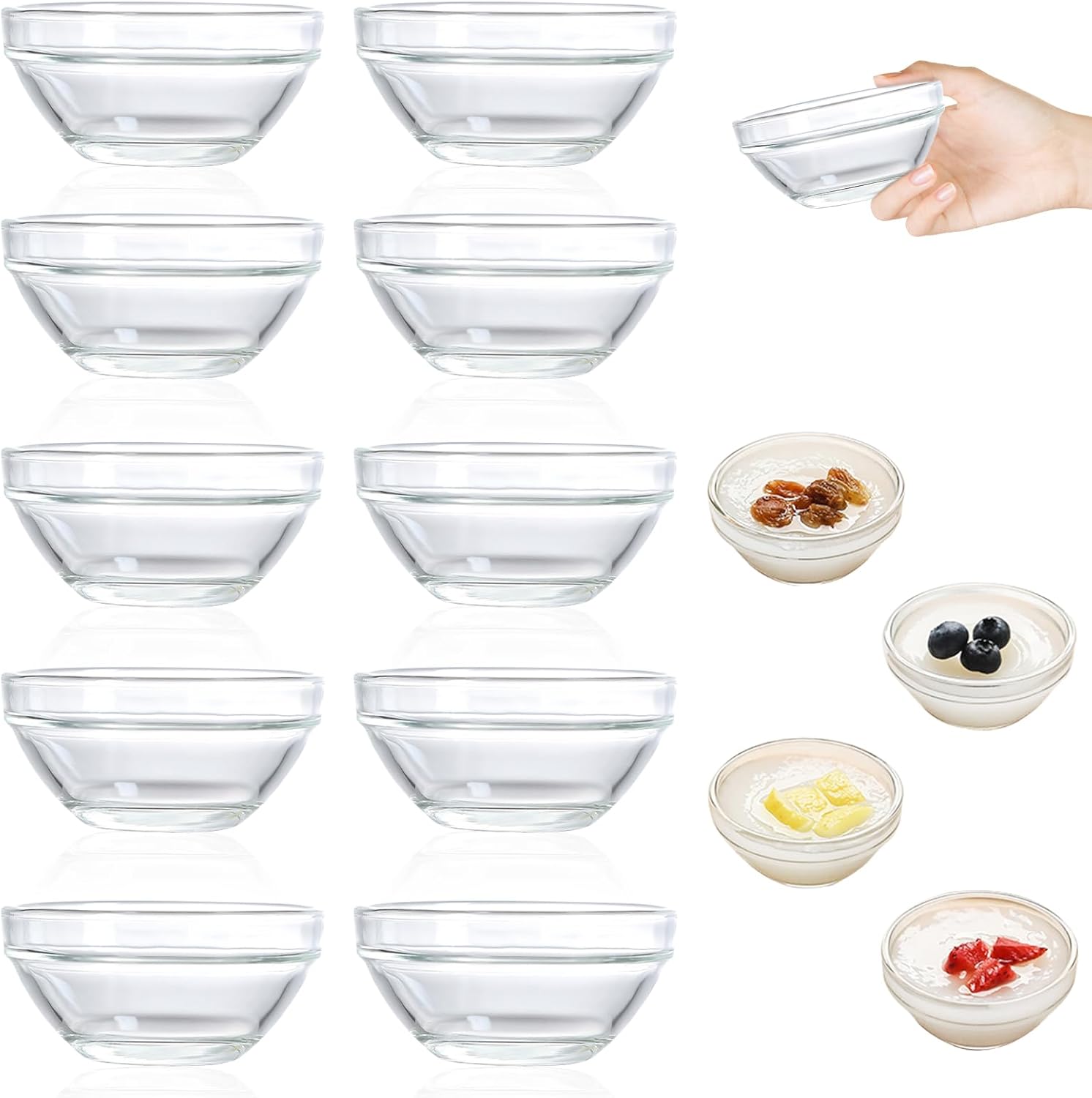 Set de 10 Mini Bols à Sauce en Verre Empilables Vendos85 - Mathon