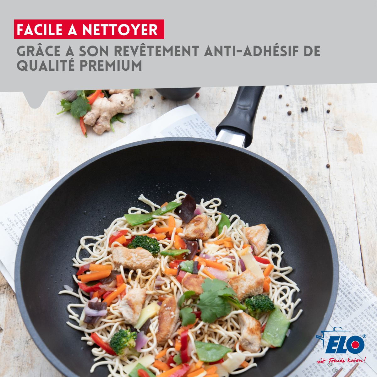 Poêle à frire 24 cm et couvercle en verre sans PFAS  Alucast Elo - Mathon - 7