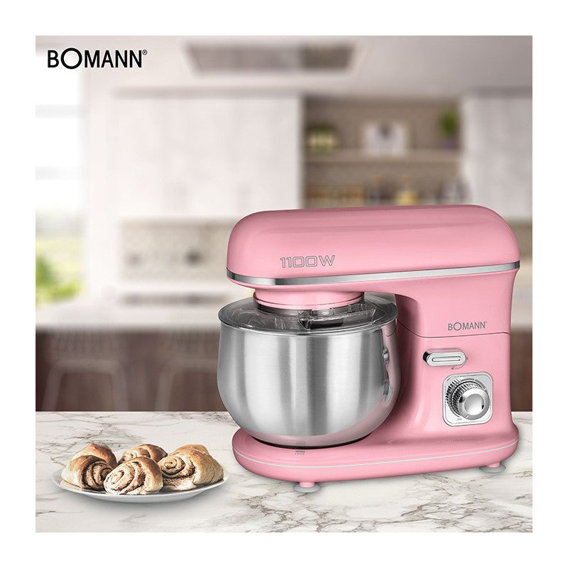 Robot pétrin multifonction 5L 1100W Bomann KM 6030 CB Rose Bomann - Mathon - 5