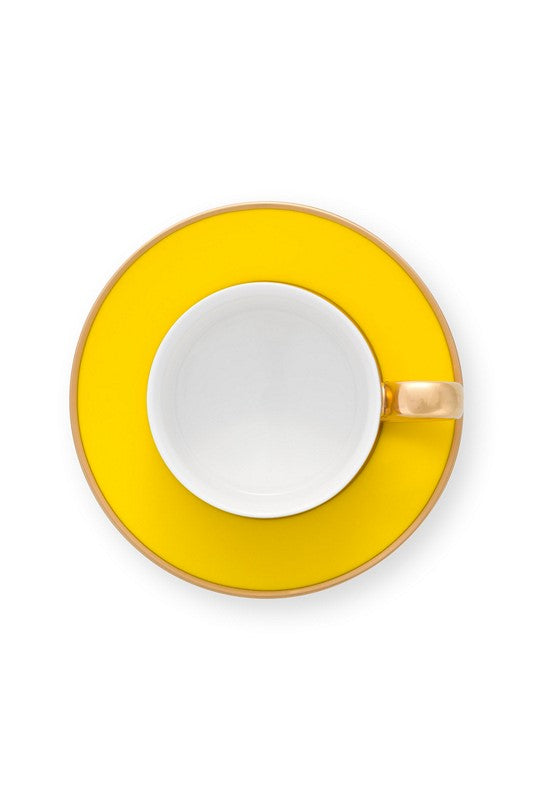 Paire tasse café (1 tasse + 1 sous-tasse) Pip Chique Or-Jaune - 120ml Pip Studio - Mathon - 2