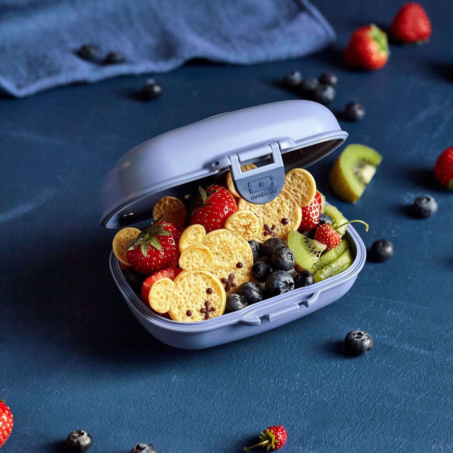 Set boîte à goûter enfants 600ml Bleu + Bouteille 330ml + Sac à dos Monbento - Mathon - 5