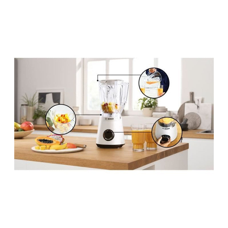 Blender Vitapower -   - Mmb6141w - 1200 W - 30000 Trs/min - 2 Vitesses + Turbo - Bol 2 L - 4 Lames Amovibles - Blanc Bosch - Mathon - 2