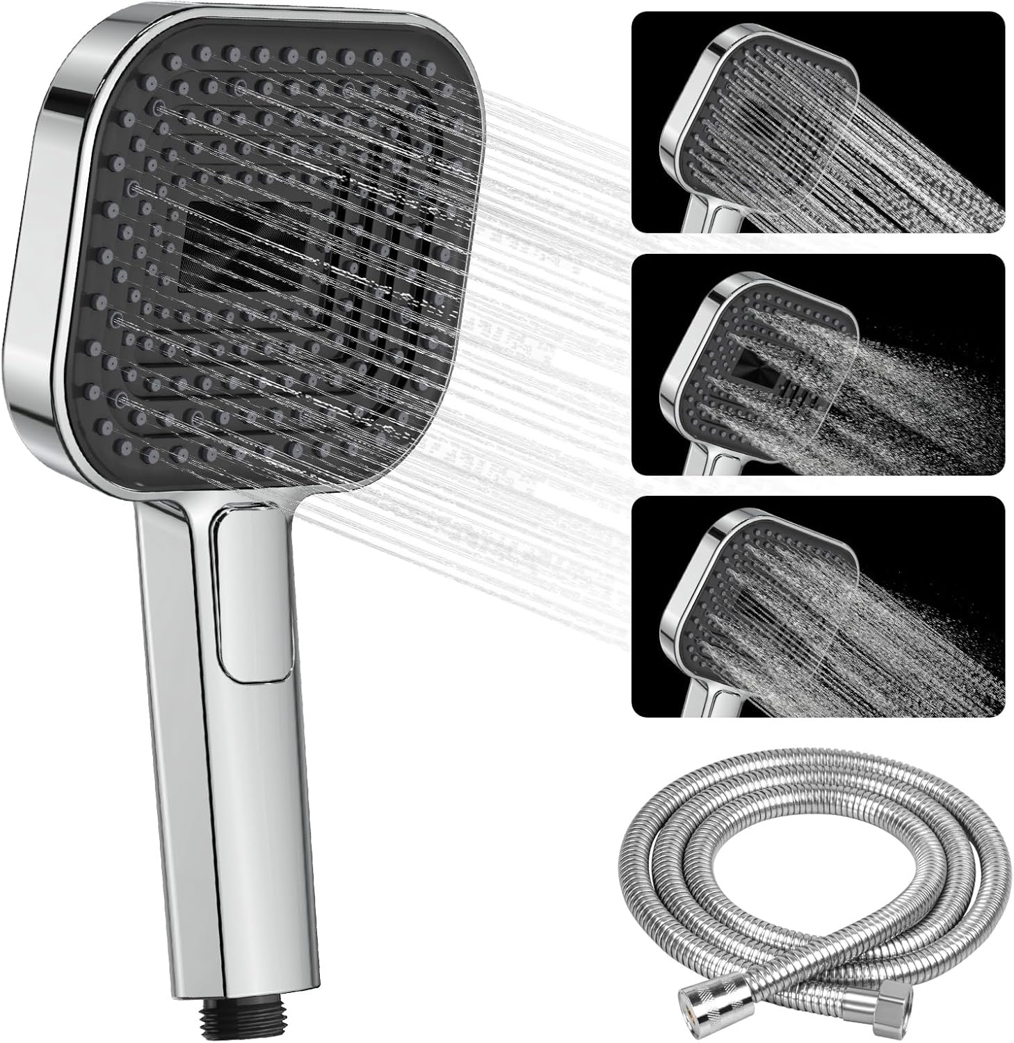 Pommeau de douche oblong chromé haute pression 14,5 cm Vendos85 - Mathon